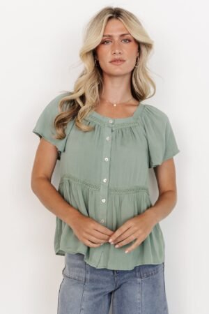 Button Up Top | Sage