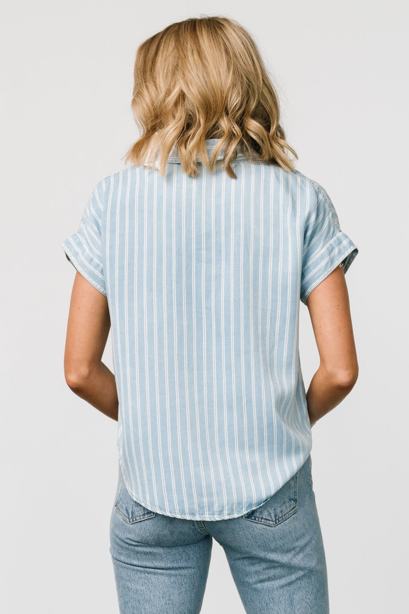 Striped Top | Denim Blue - Image 4