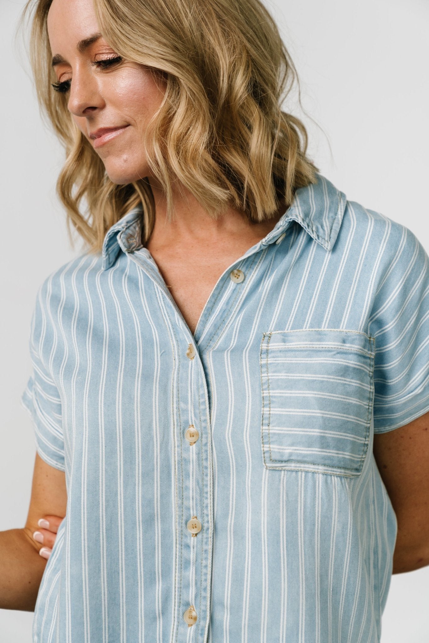 Striped Top | Denim Blue - Image 2