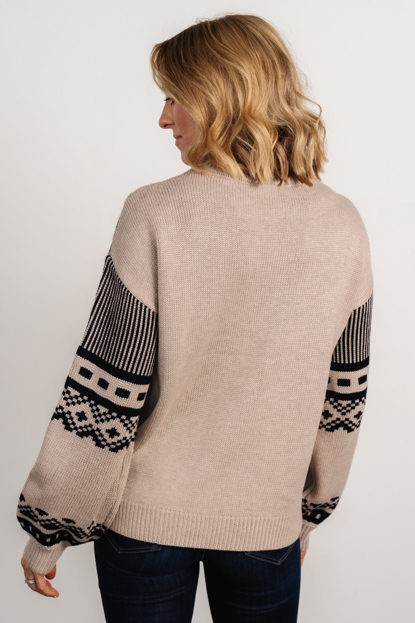 Sweater | Taupe + Navy - Image 3