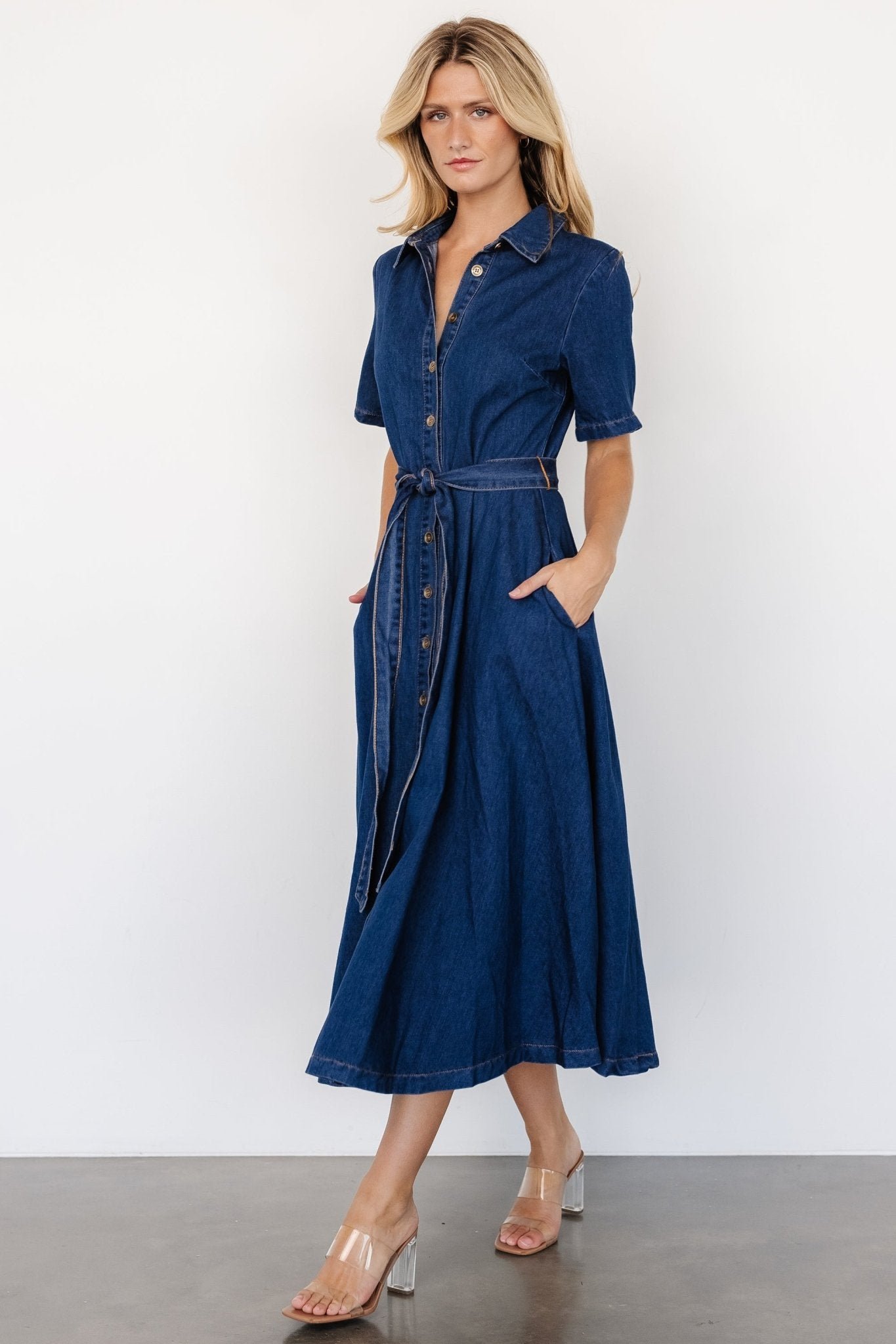 Midi Dress | Denim Blue - Image 6