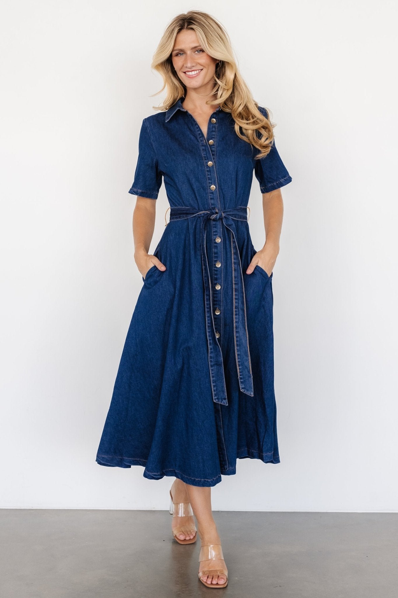 Midi Dress | Denim Blue