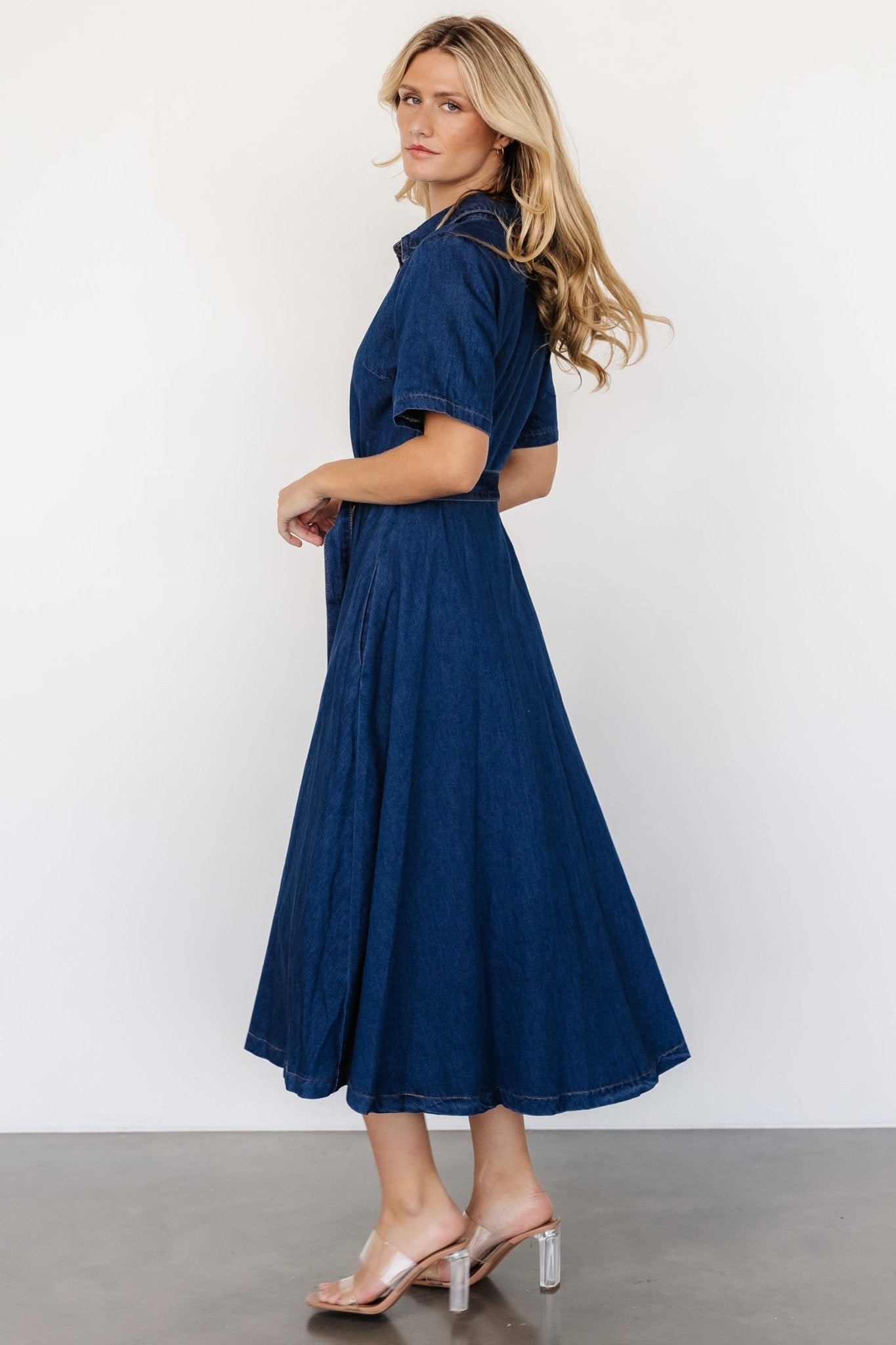 Midi Dress | Denim Blue - Image 3