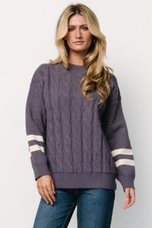 Cable Knit Sweater | Vintage Purple