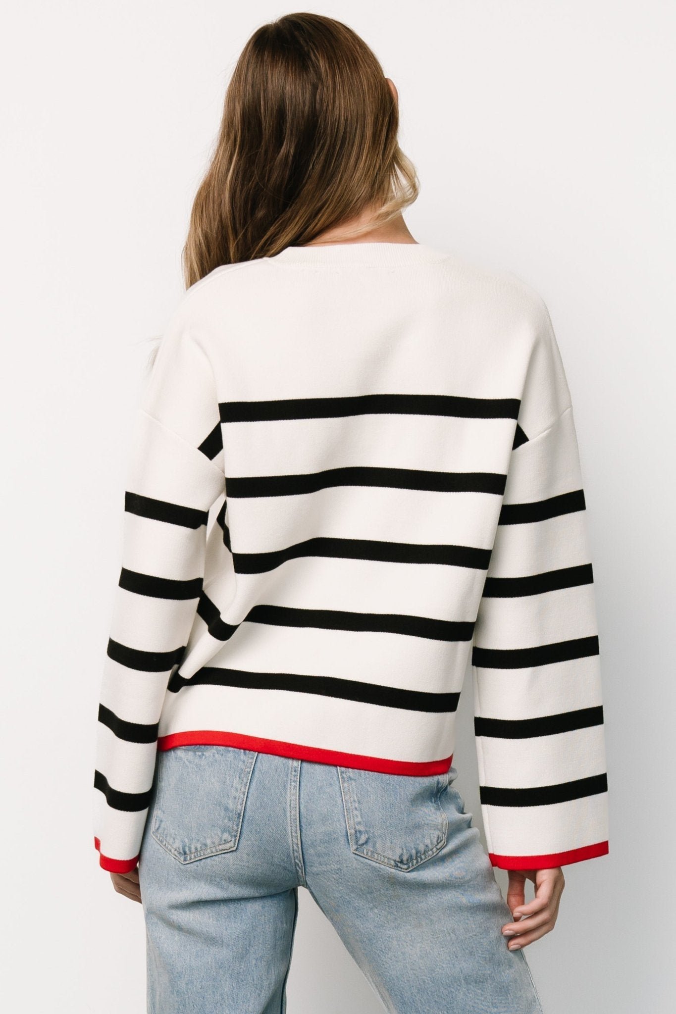 Striped Sweater | Off White + Black - Image 4