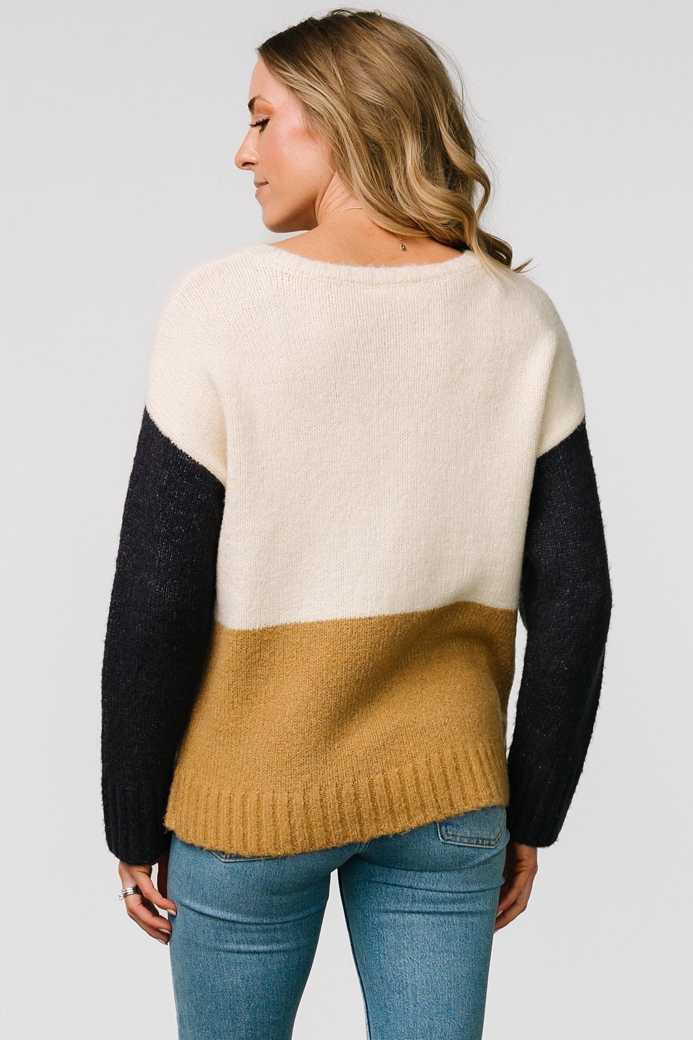 Color Block Sweater | Cream + Navy - Image 8