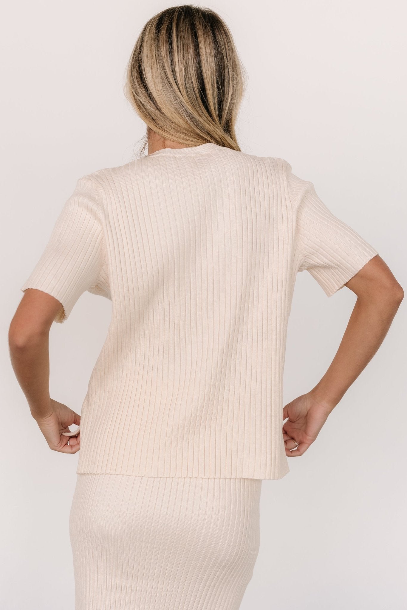 Ribbed Sweater Top | Cream - Image 4