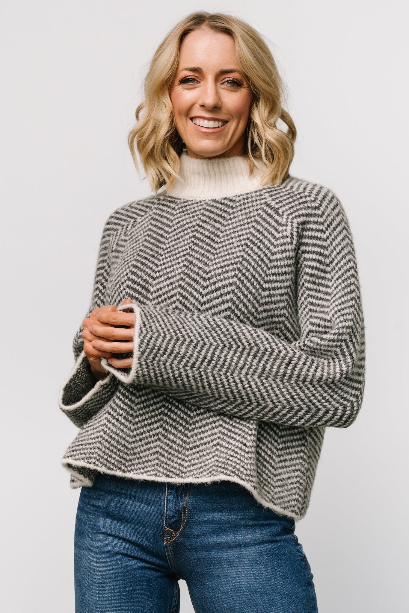 Trisha Knit Sweater | Ivory Stripe - Image 6