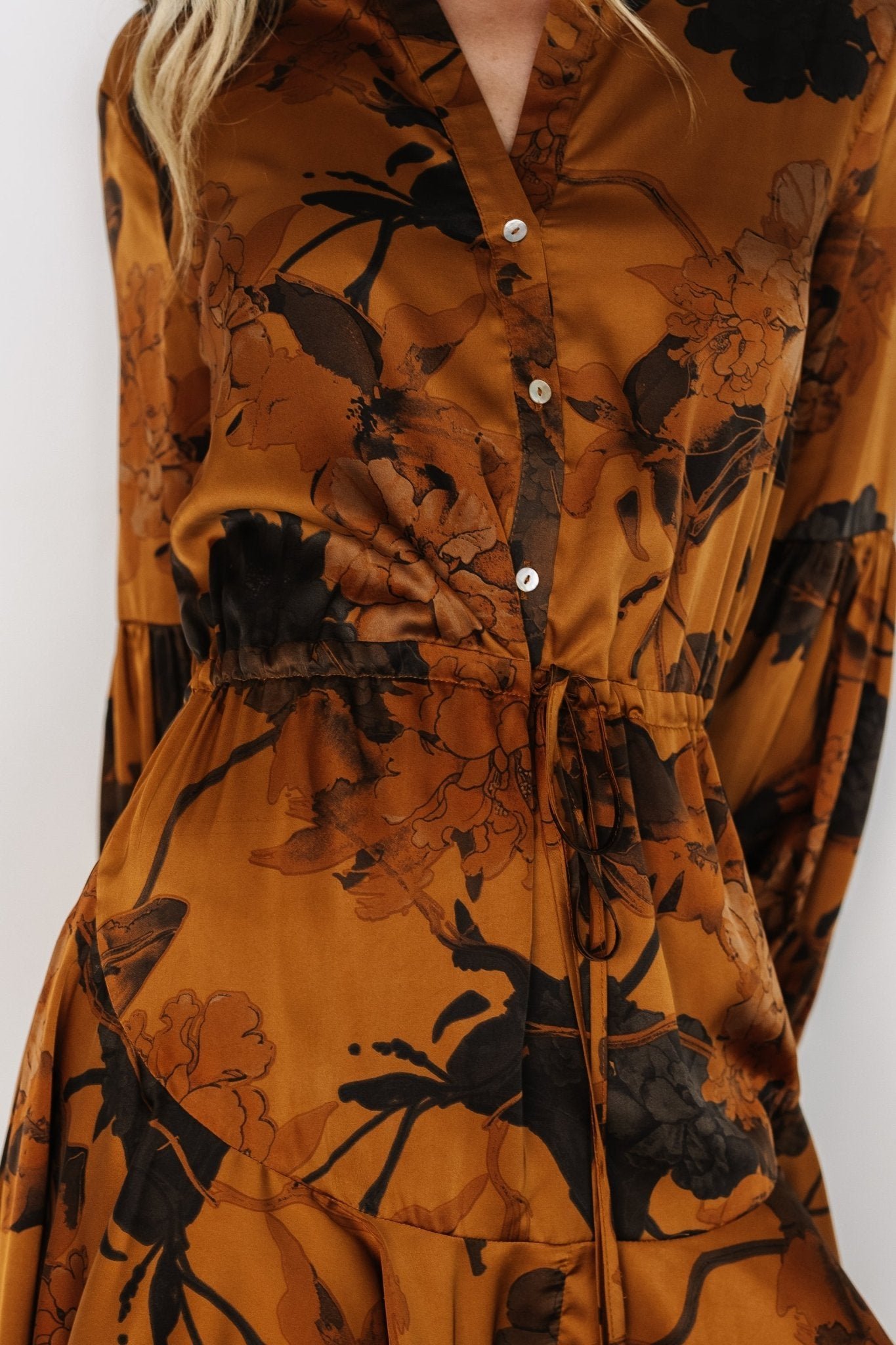 Short Dress | Gold Floral - Image 3