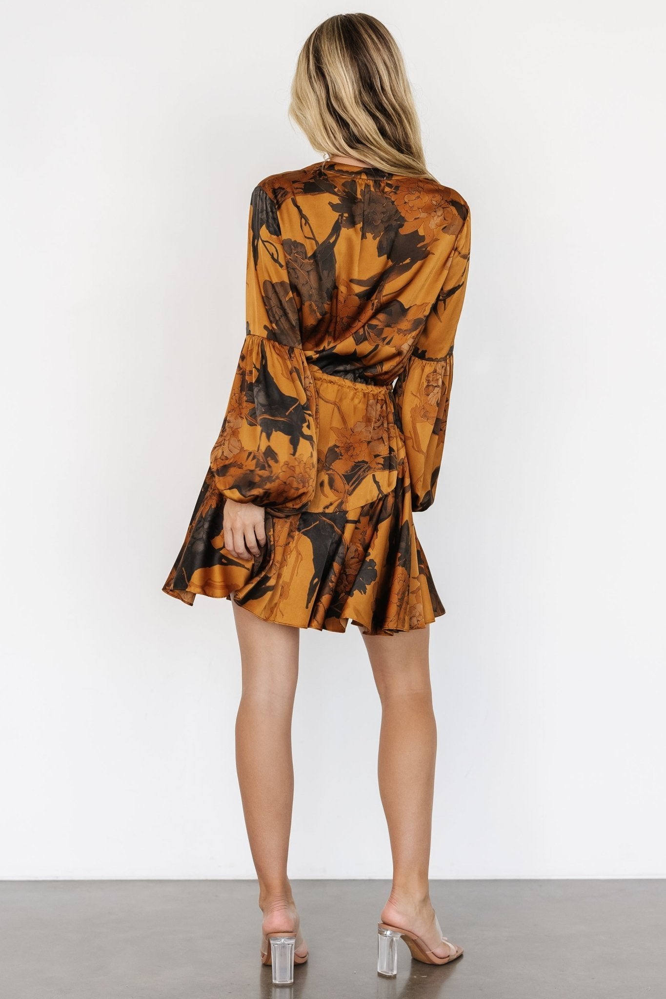 Short Dress | Gold Floral - Image 4