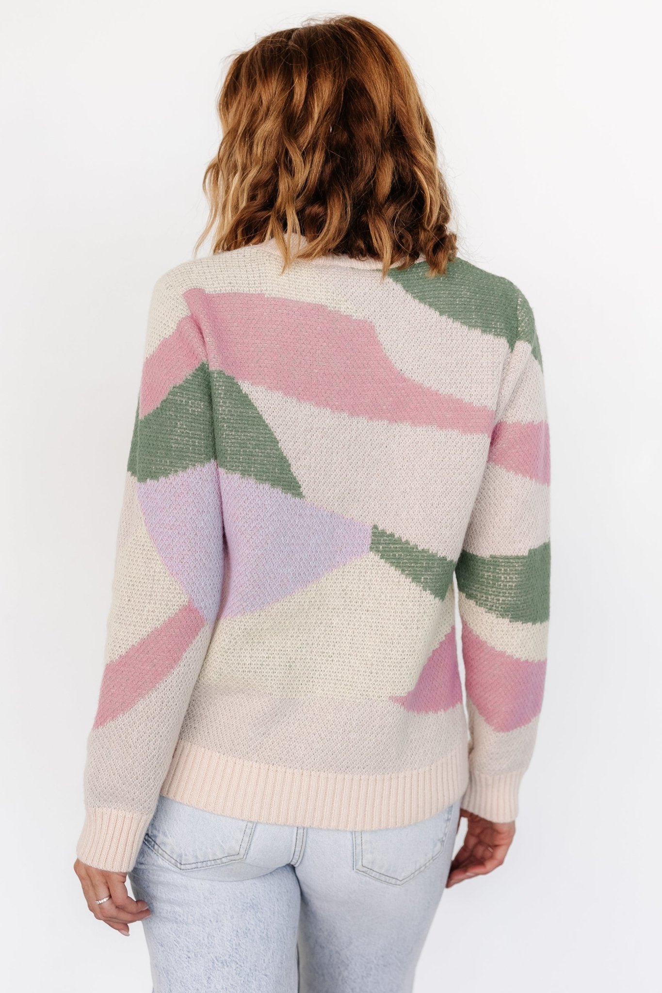 Violet Geo Sweater | Lilac + Green - Image 4